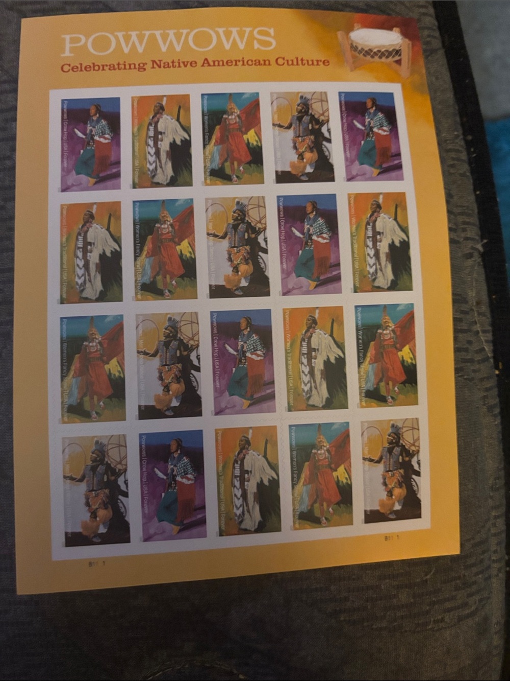 POWWOWS Celebrating Native American Culture Stamp Sheet - Multicolor